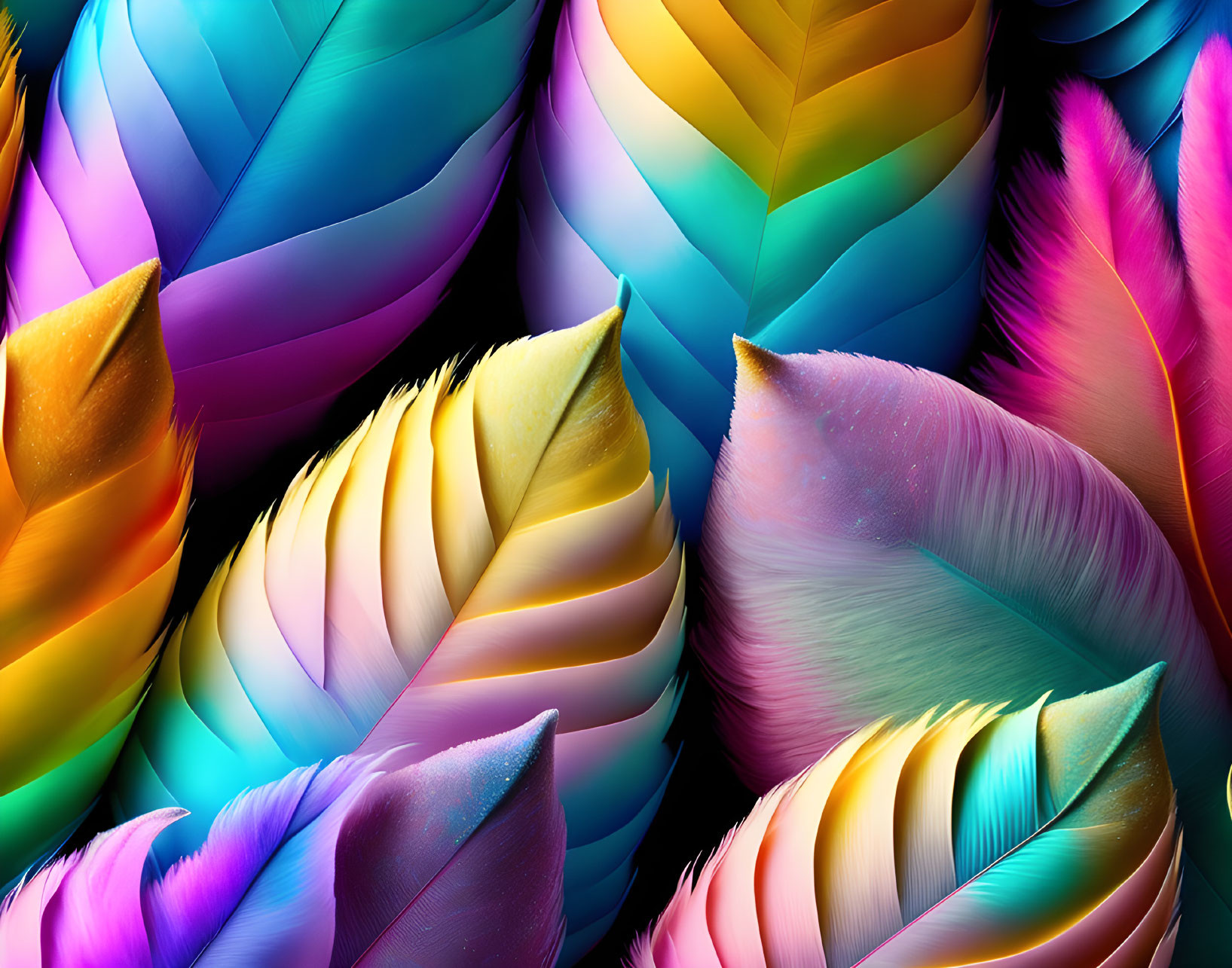 Pastel feathers
