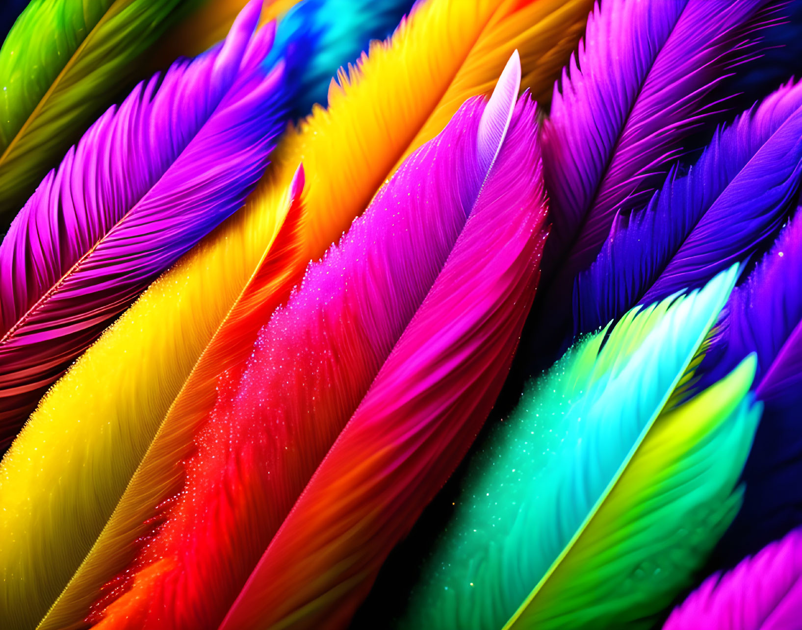 bright coloured bird feathers
