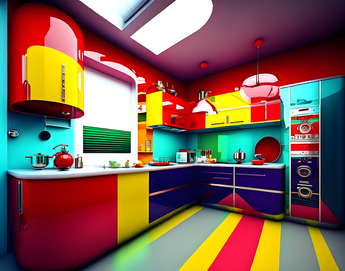 colorful pop art kitchen 