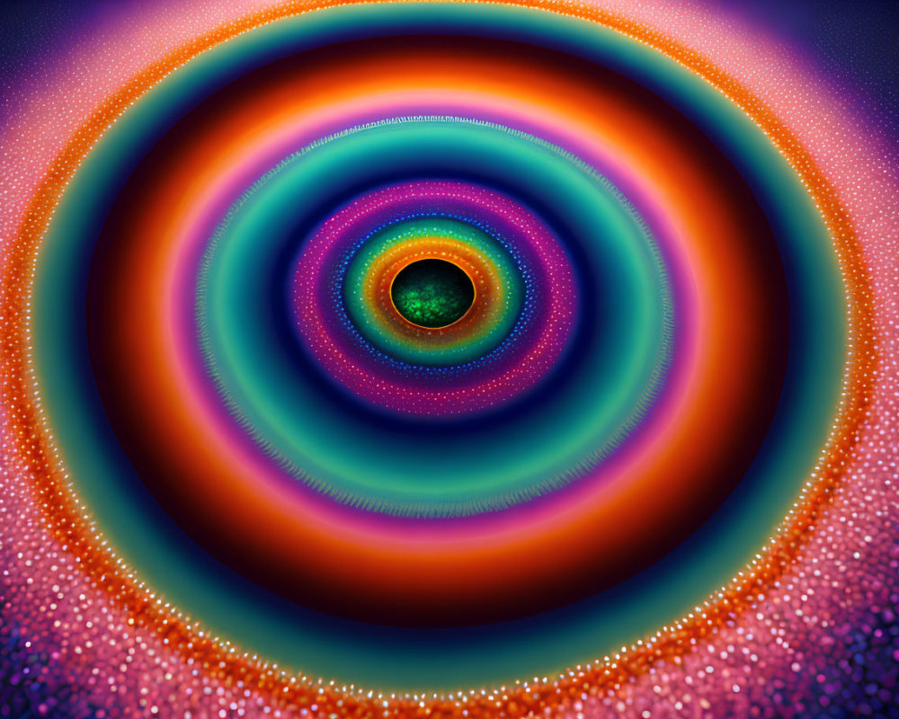 Circular Fractal Pattern with Purple to Green Gradient