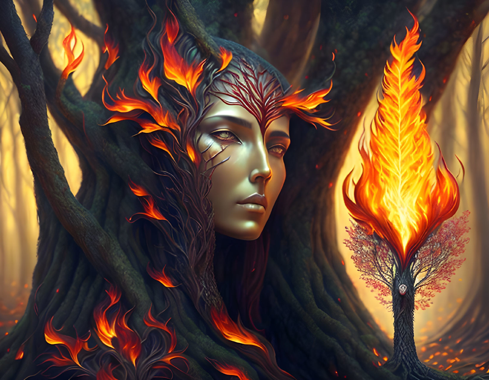 Flaming heart of the forest