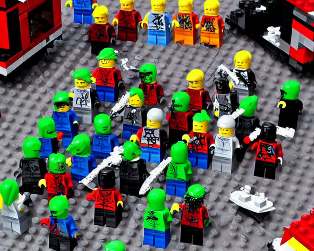 Assorted Lego Minifigures on Brick Surface
