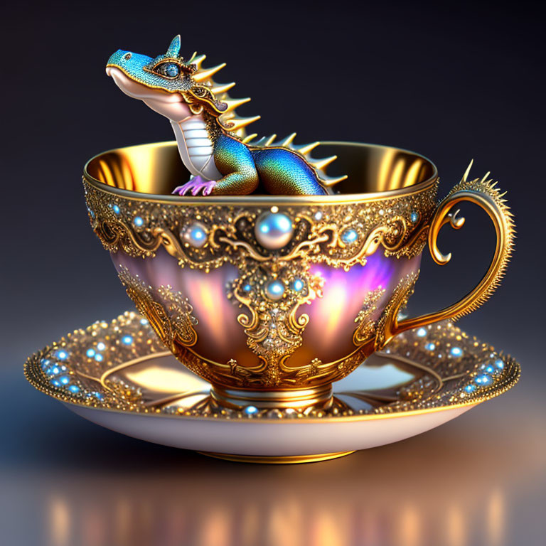 A dragon in a teacup
