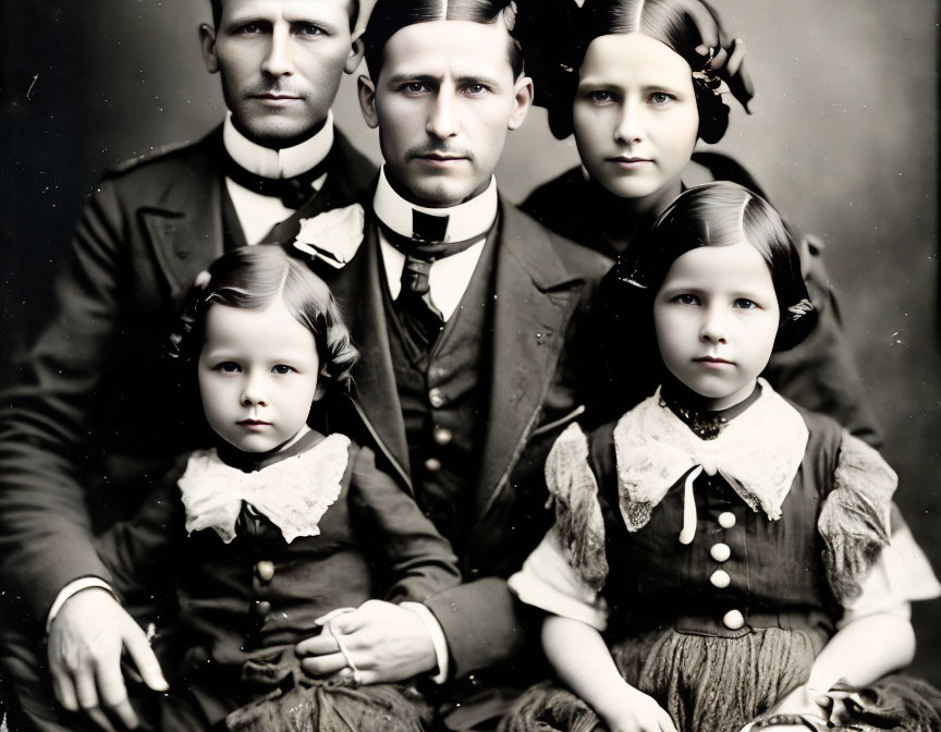 Vintage creepy family portrait