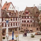 Charming medieval village with half-timbered houses and cobblestone streets