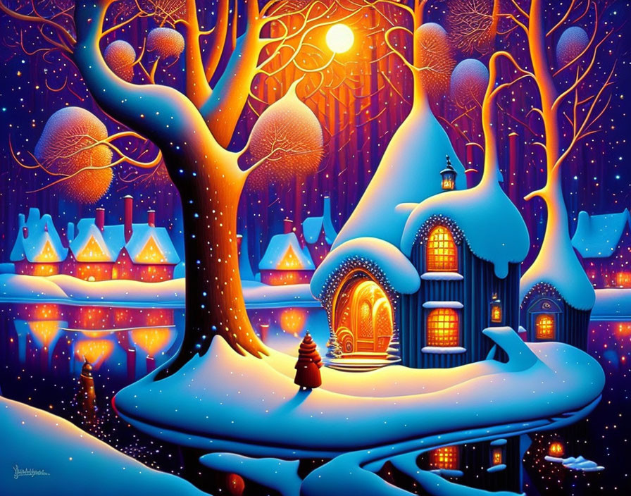 A fancy winter village