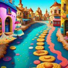 Colorful Candy Street with Caramel River & Sweet Landscapes