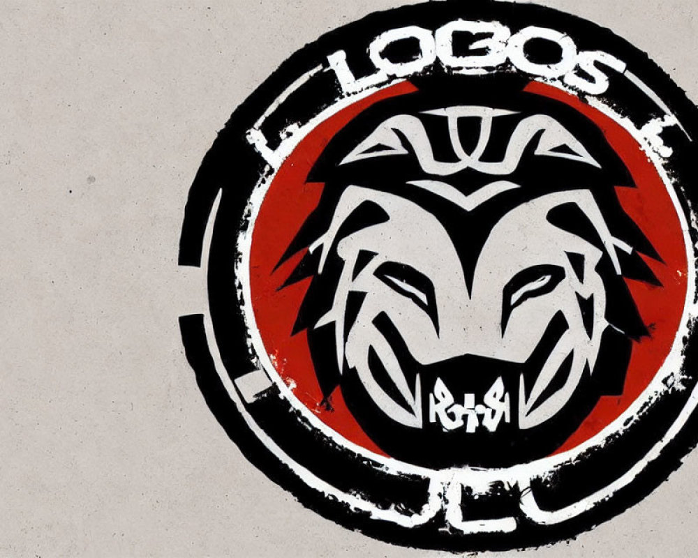 Stylized red and black wolf's head logo with "LOBOS" and "LUA B