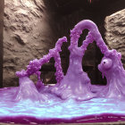 Dynamic Purple Liquid Splash in Container with Soft Shadows