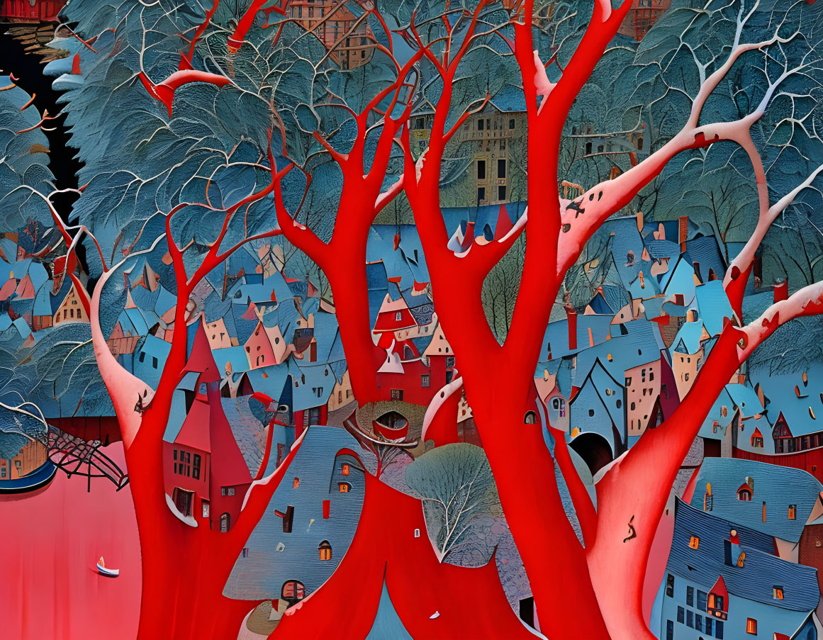 Town in the red forerst
