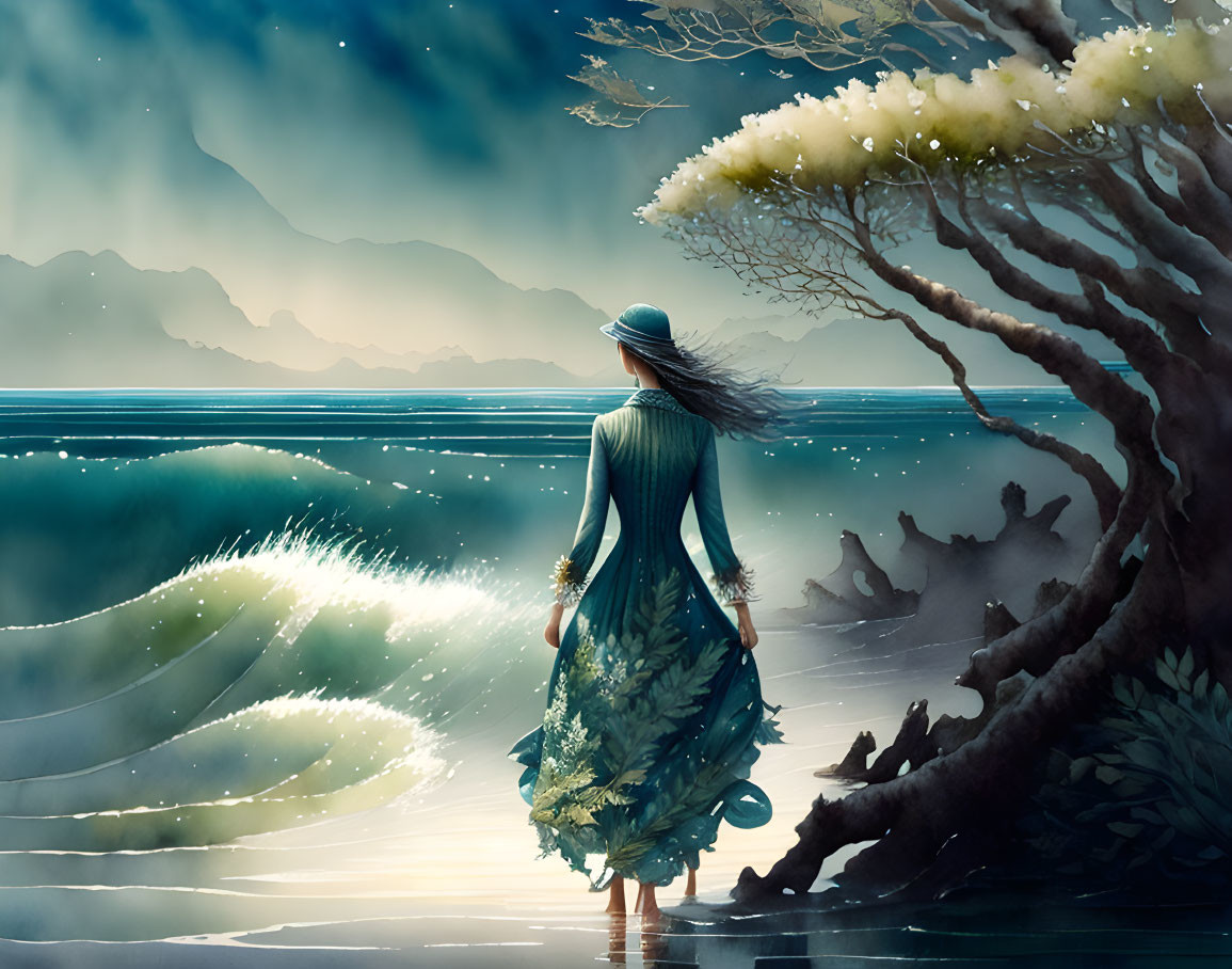 Woman and sea