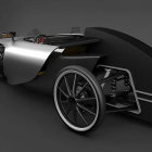 Futuristic Black and Silver Sports Car with Aerodynamic Design