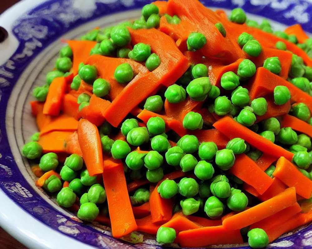 Colorful Carrot and Green Pea Plate for Healthy Side Dish