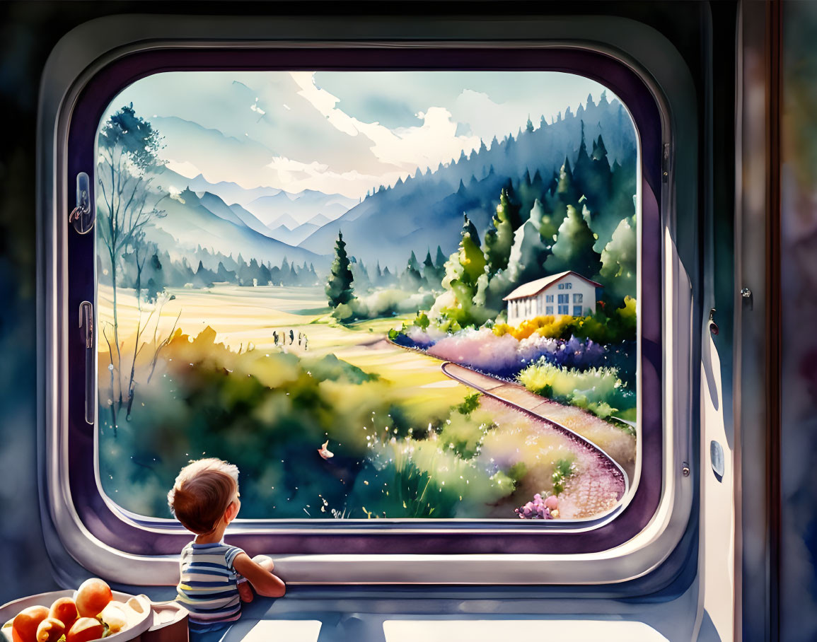 kid in the train