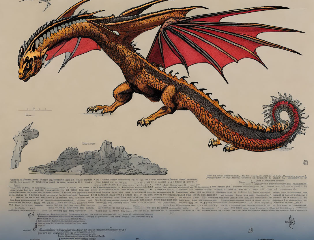 "Mephitis dragon" - encyclopedia illustration
