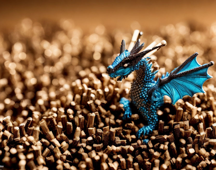 Miniature dragon on matches