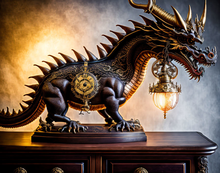 Vintage clockwork dragon
