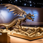 Realistic Dragon Skeleton Exhibit with Detailed Bone Structure