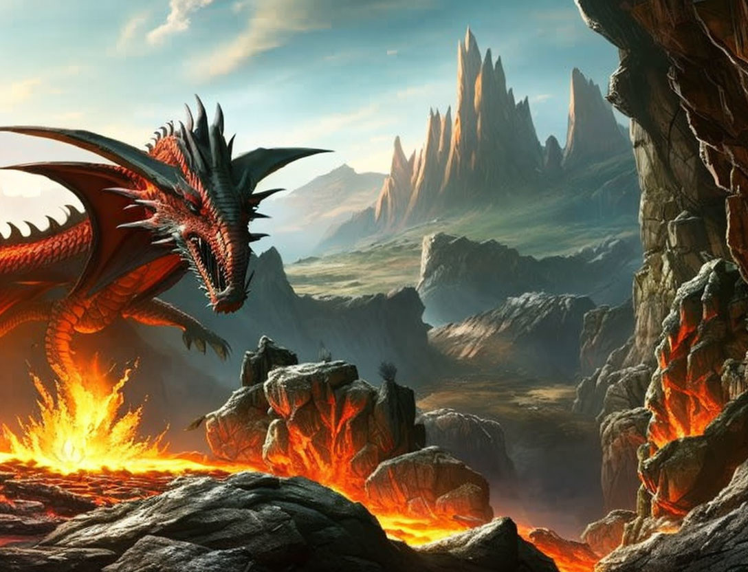Majestic lava dragon