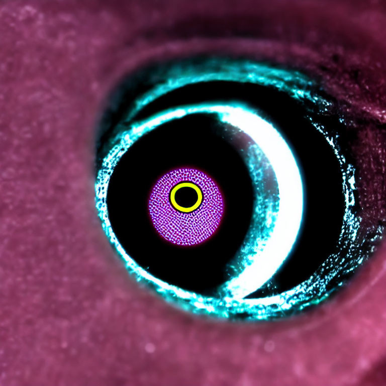 Detailed Close-Up of Human Eye with Vividly Colored Iris and Dilated Pupil