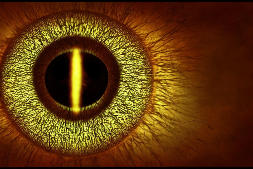 Detailed Close-Up of Human Eye with Brownish-Yellow Iris Texture