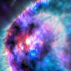 Colorful Nebula with Bright Cosmic Rays and Stars: A Sci-Fi Adventure
