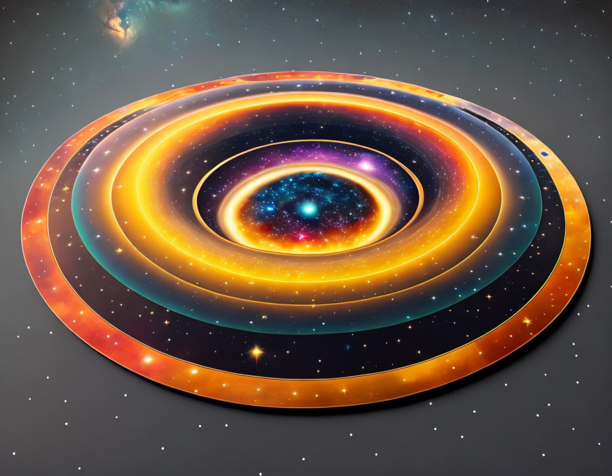 Vibrant Spiral Galaxy Artwork with Bright Core