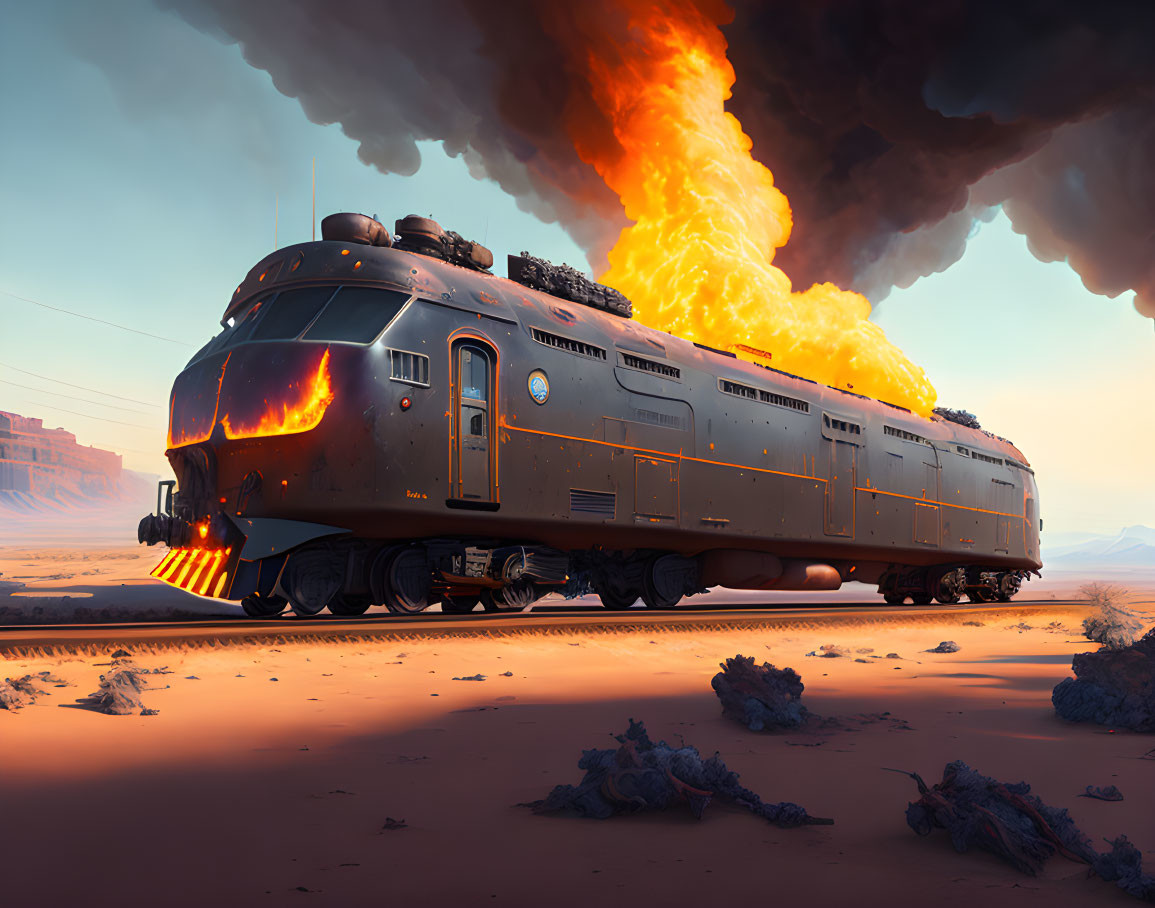 Train on Fire