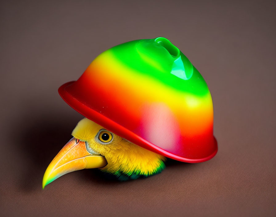 Colorful Gradient Helmet with Eagle Design