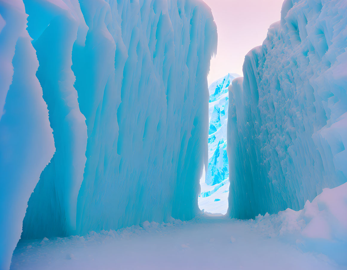 Photo behind the ice wall of Antarctica