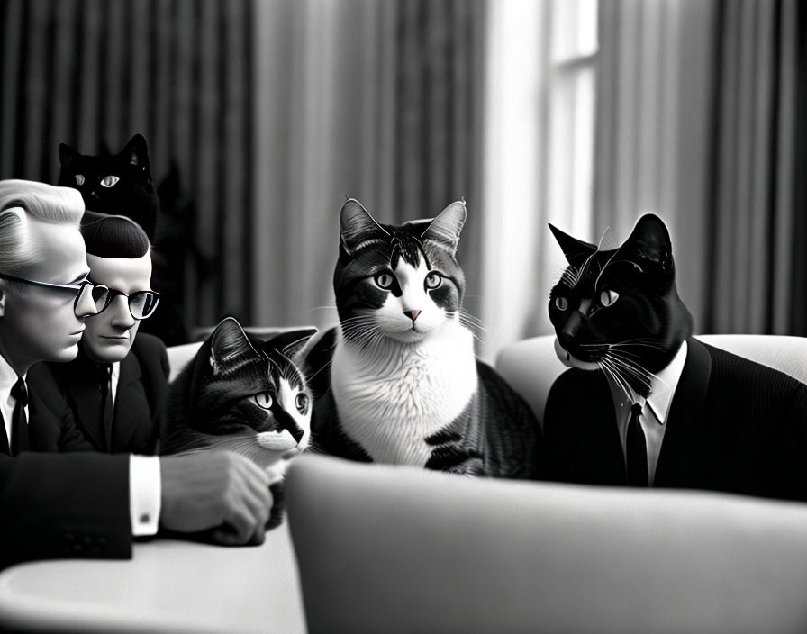 Mr. President Cat at the meeting. 1960s