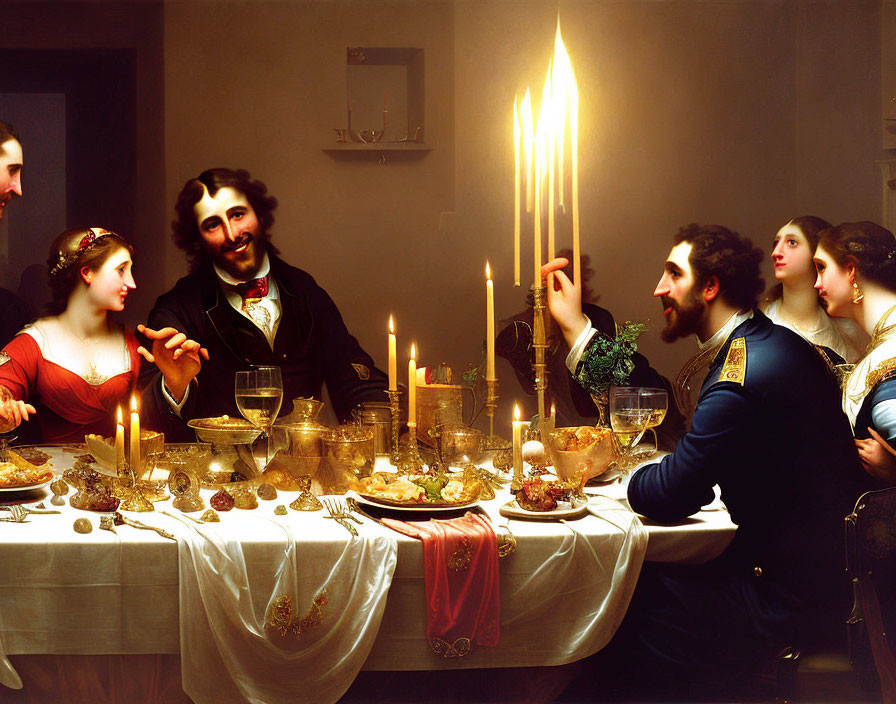 Hunger, Devil, Plague and War at the dinner