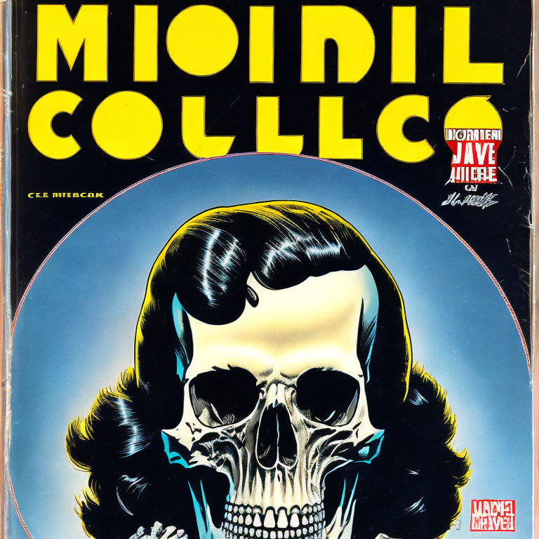 Vintage Comic Book Cover: Skull with Cosmic Backdrop & Stylized Title Text