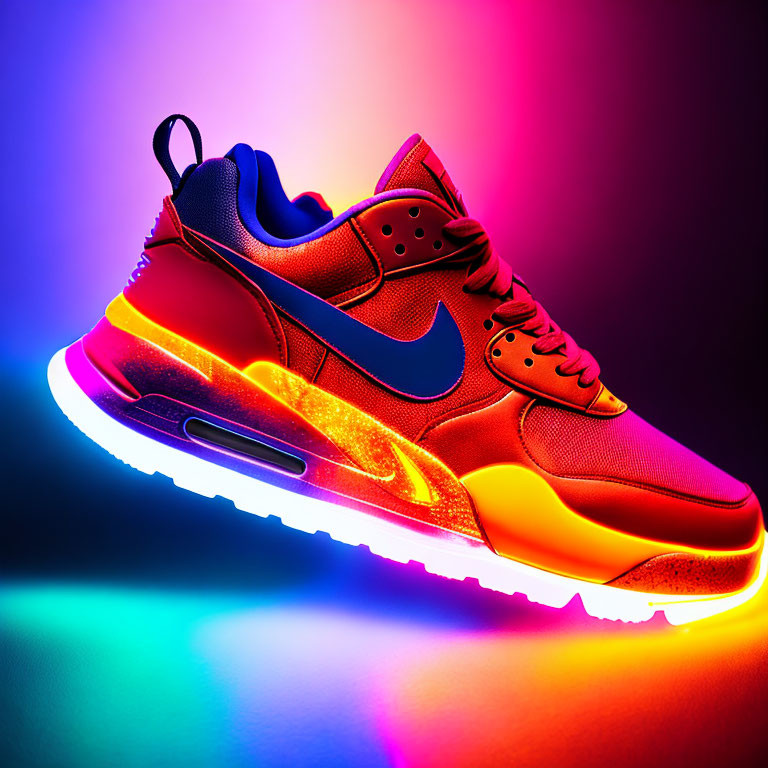 Colorful Gradient Sneaker with Neon Lights Effect