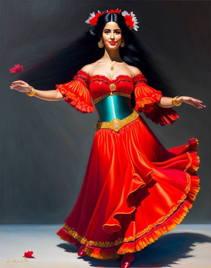 A Spanish flamenco dancer 