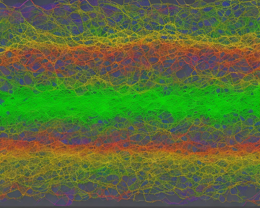 Vibrant Overlapping Lines Network Visualization