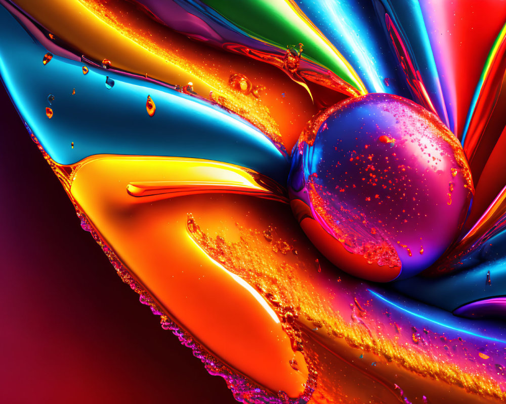 Colorful Abstract Art: Fluid Shapes in Red, Orange, Blue, and Purple