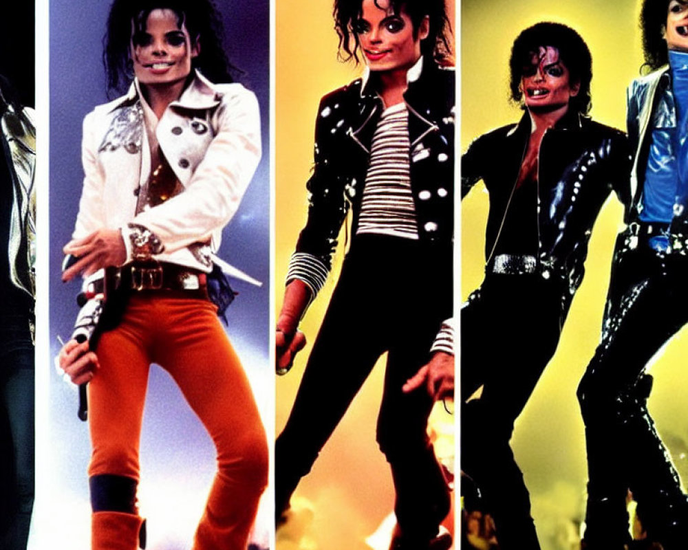 Collage of Performer in Stage Outfits and Dance Moves