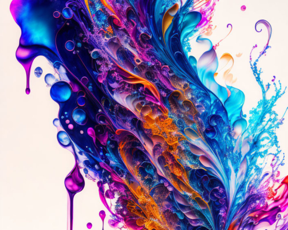 Colorful Abstract Ink Swirls in Dynamic Formation