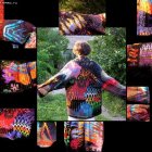 Colorful Flower-Covered Woman Collage in Forest & Hand-Crafted Flowers
