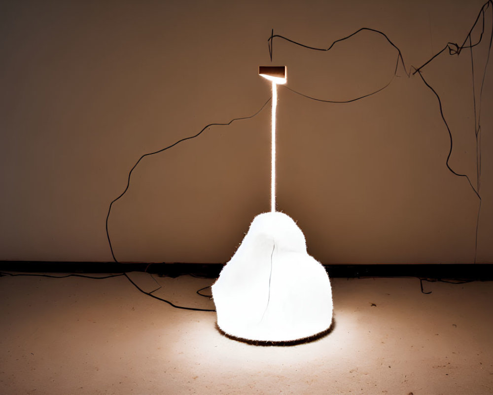 Polar Bear-Shaped Lamp with Slender Neck and Lampshade