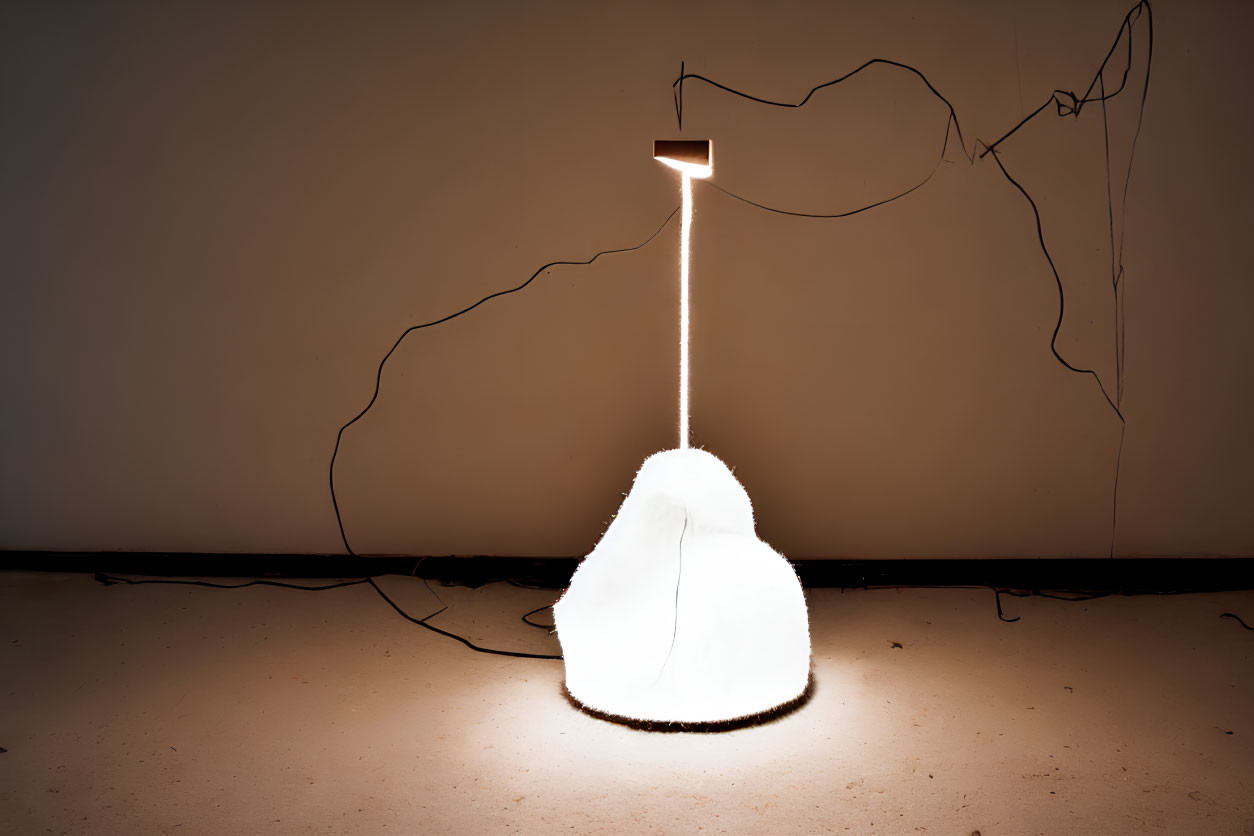 Polar Bear-Shaped Lamp with Slender Neck and Lampshade