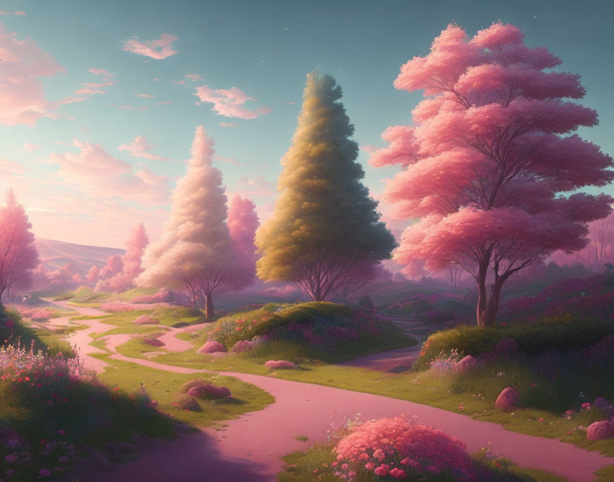 pastel color landscape