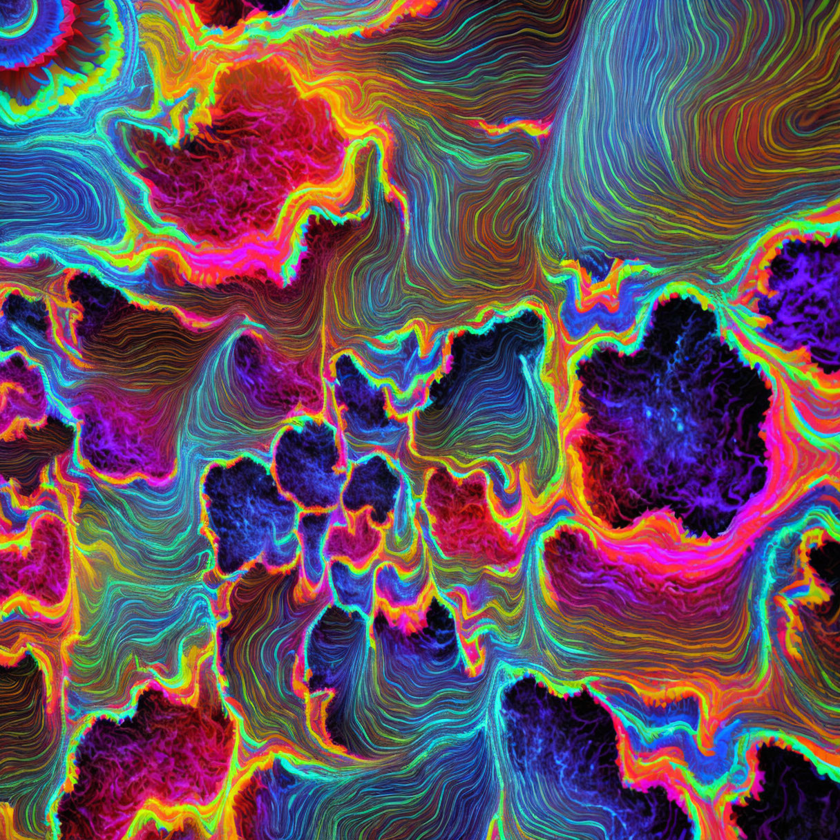 Colorful Abstract Wavy Pattern in Neon Colors