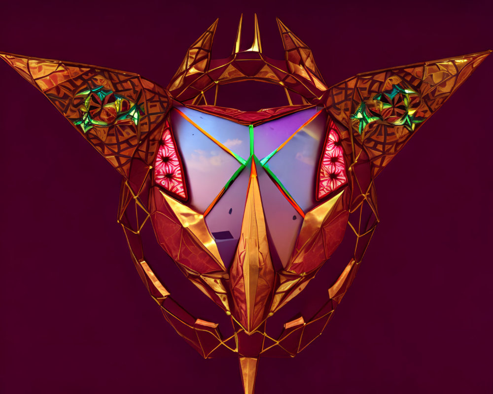 Abstract geometric fox head in gold on purple background with "HYPERBOLIC" and "H