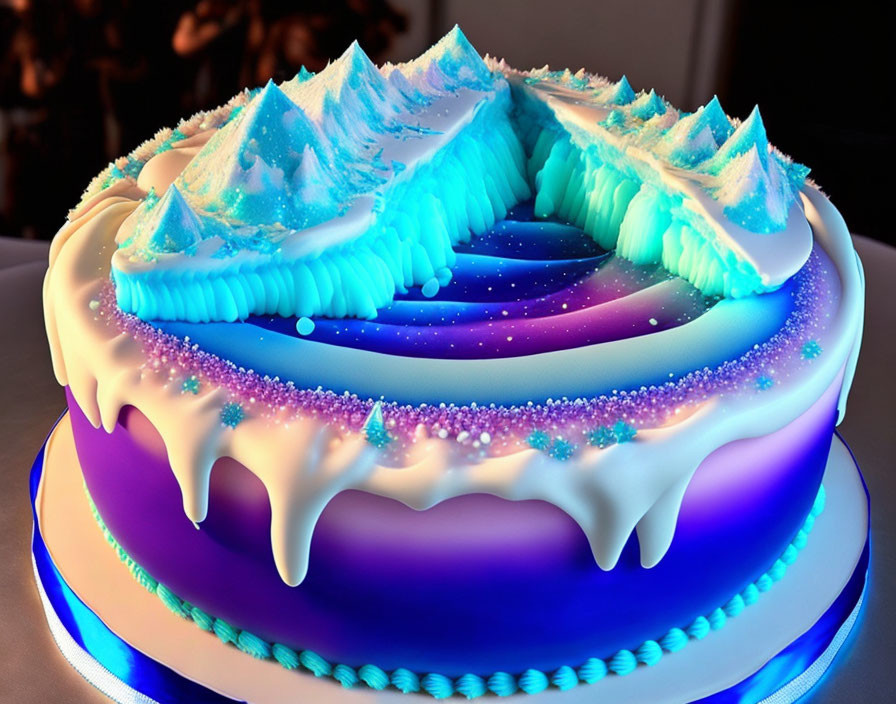 a cake decorated party glacier
