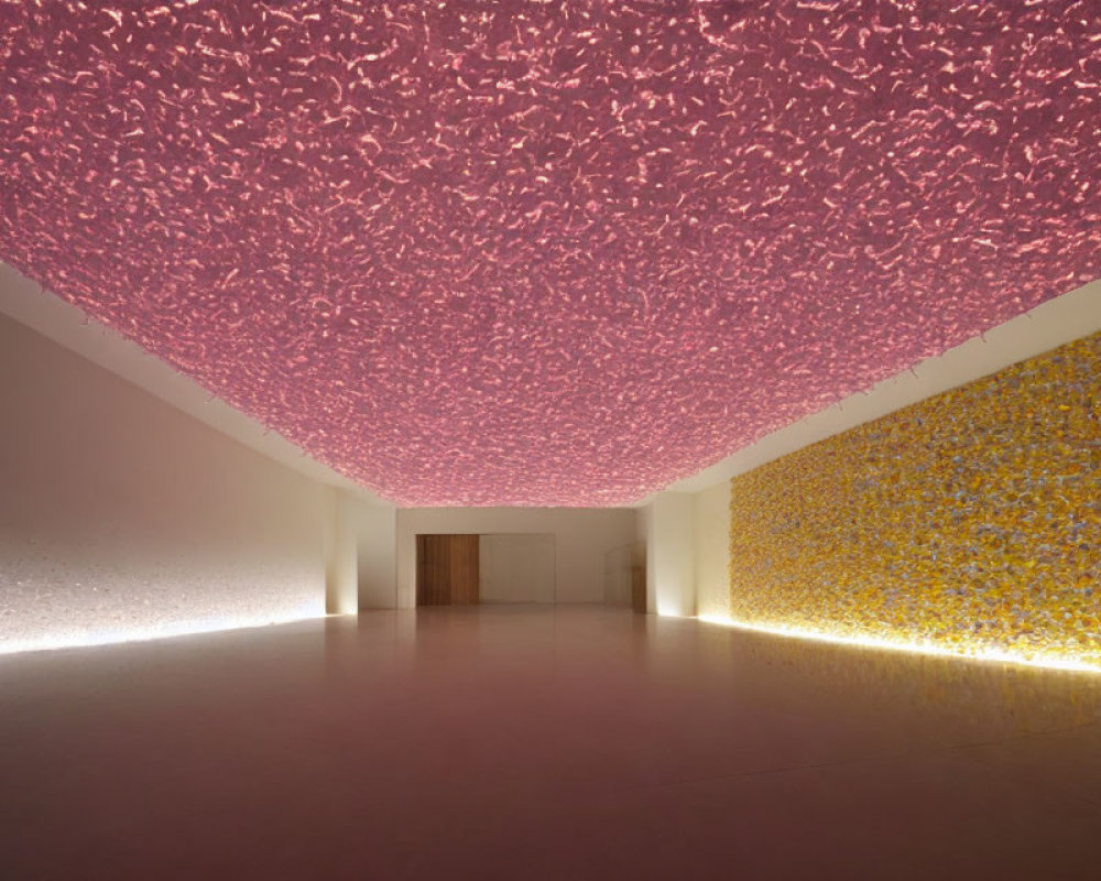 Colorful Paper Art Installation with Walls and Ceiling Covered in Thousands of Small Elements