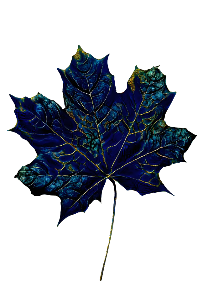 Blue and golden leaf