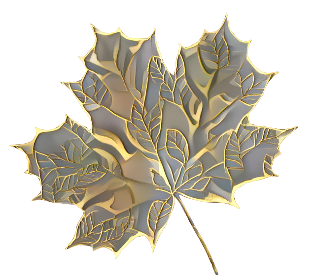 Gold trimmed maple leaf