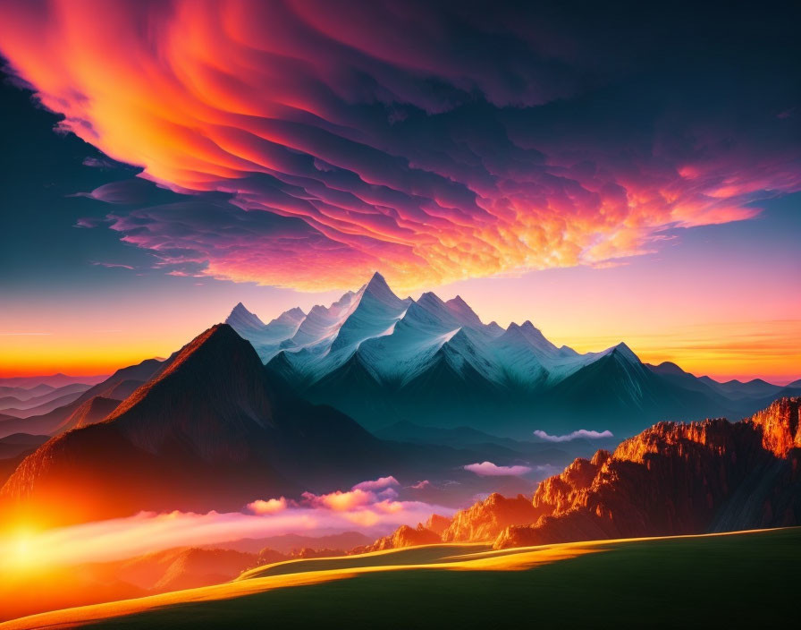 Beautiful Mountain Sunrise 